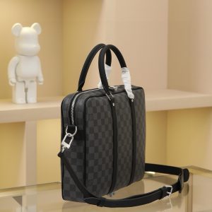 Alternative view of The rugged Damier Graphite canvas lends this Porte-Documents Voyage small briefcase a distinctive character. Smooth leather trim and a spacious interior create the perfect blend of luxury and practicality. Dimensions: 35.0 x 27.0 x 6.0 cm